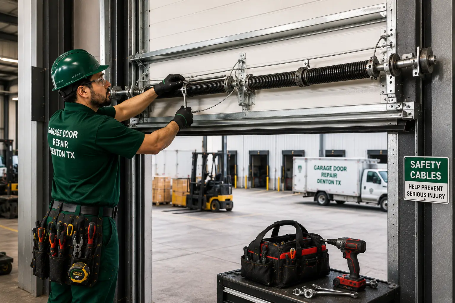 Commercial Garage Door Safety Cable Installation