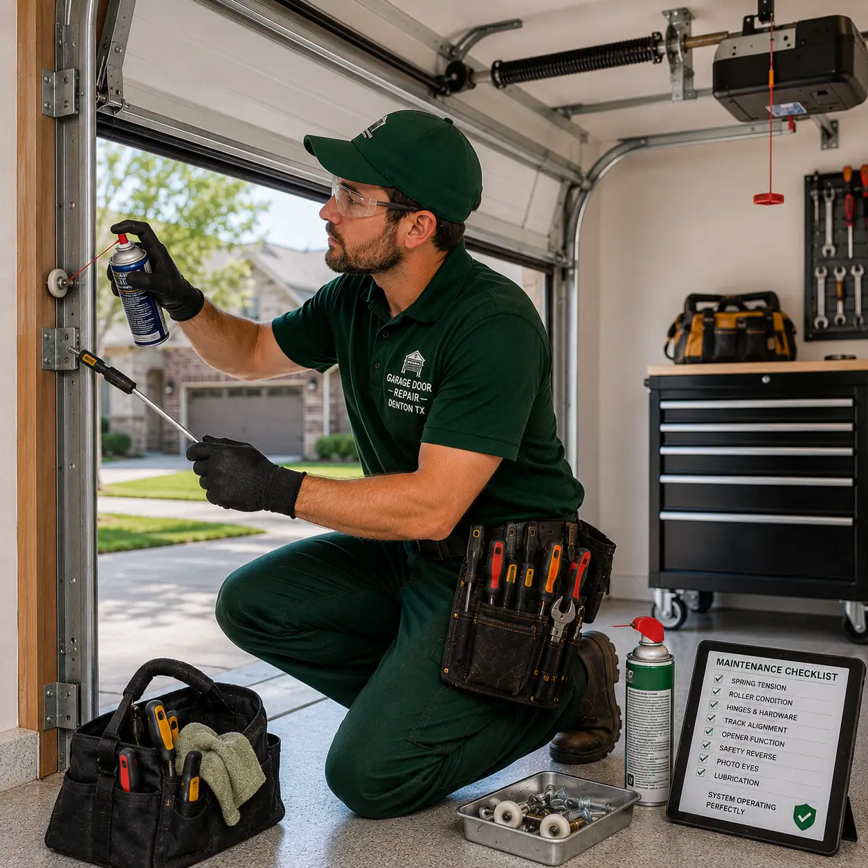 Garage door maintenance service in Denton TX