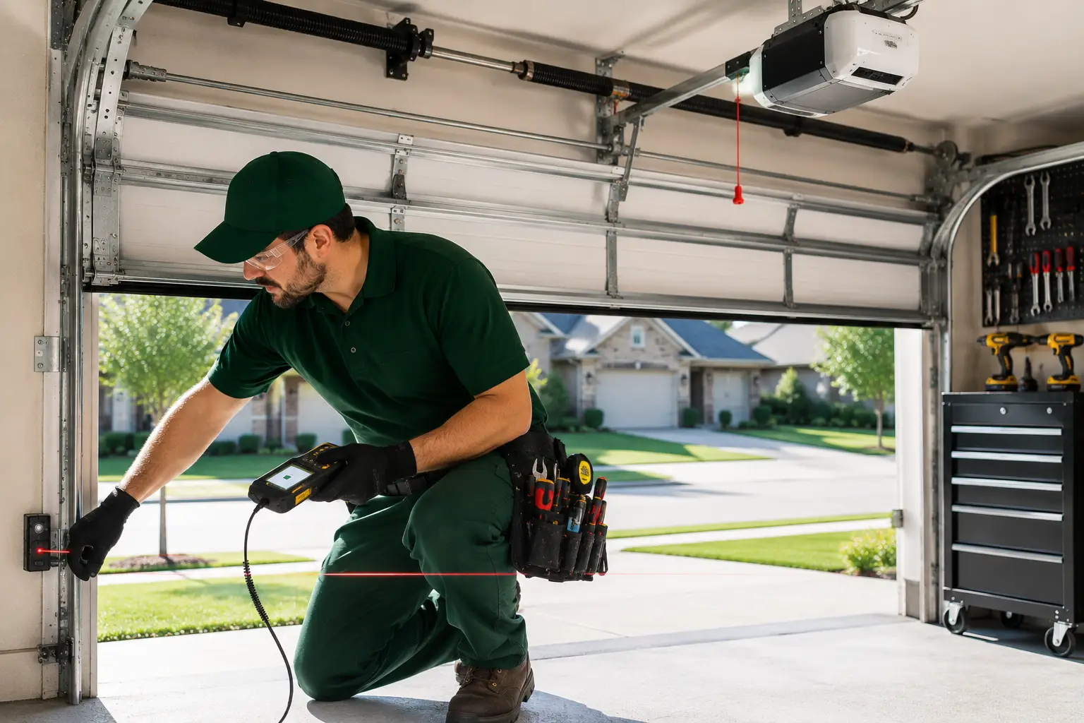 Garage door safety inspection service in Denton TX