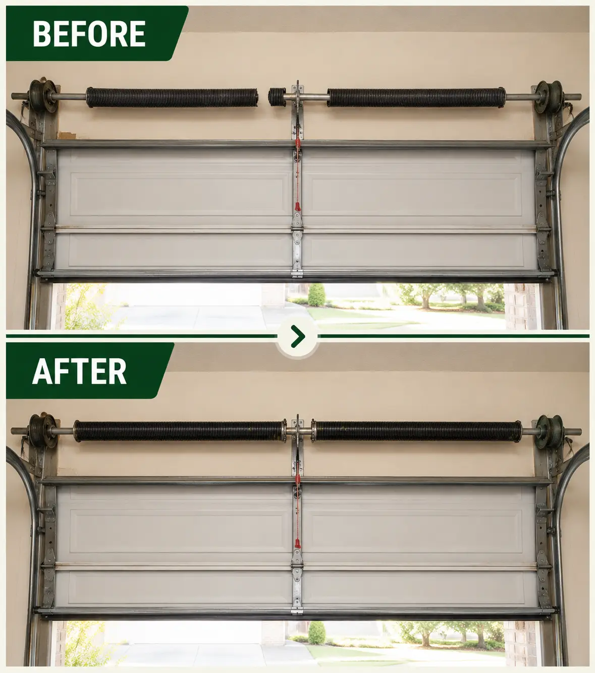 Garage Door Repair Before and After