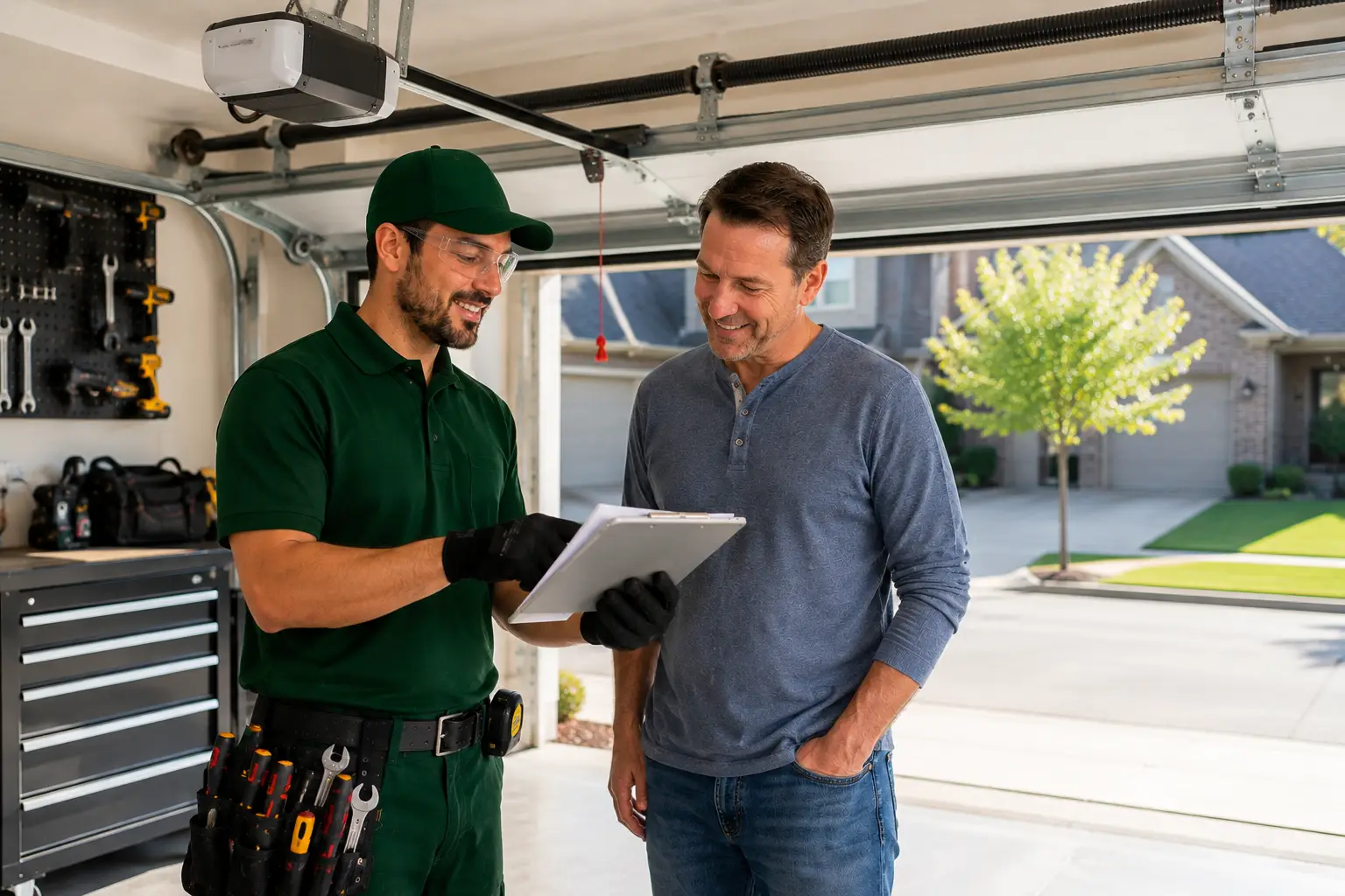 Transparent garage door repair pricing in Denton TX